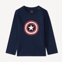 T-shirt manches longues print Captain America Marvel pour bébé garçon
