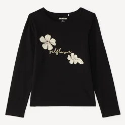 T-shirt manches longues print pailleté pour fille