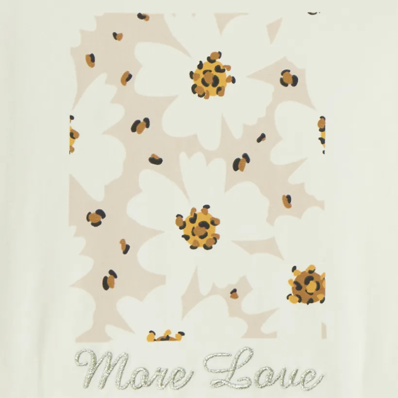 T-shirt manches longues print fleurs pour fille