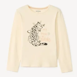 T-shirt manches longues print léopard pour fille