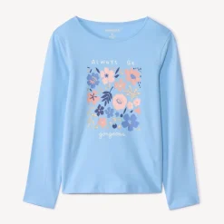 T-shirt manches longues à print pailleté pour fille