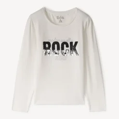 T-shirt manches longues print Rock à sequins pour fille
