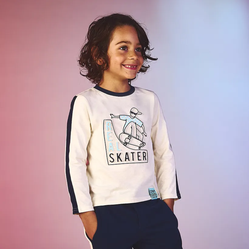 T-shirt manches longues à print fantaisie skate pour garçon