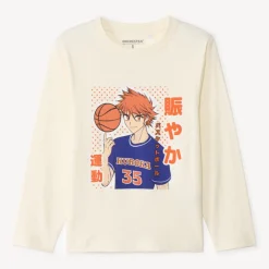 T-shirt manches longues print manga et basketball pour garçon