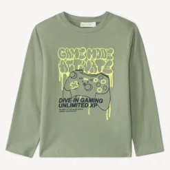 T-shirt manches longues print gaming pour garçon