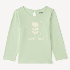 T-shirt manches longues print fantaisie pour bébé fille