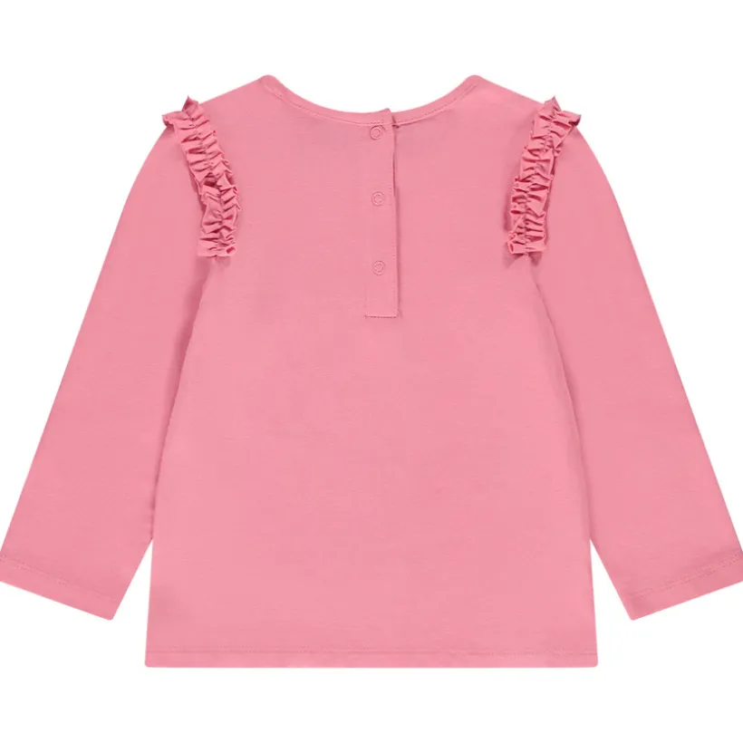 T-shirt manches longues à ruché print pailleté pour bébé fille