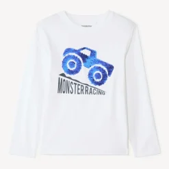 T-shirt manches longues à sequins magiques pour garçon
