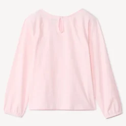 T-shirt manches longues uni à broderie pour fille