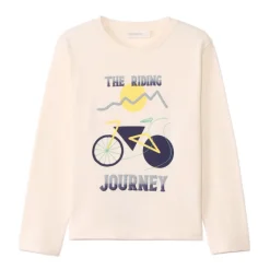 T-shirt manches longues uni à broderies fantaisies pour garçon