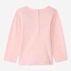 T-shirt manches longues uni à print fantaisie pour bébé fille