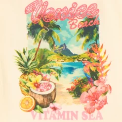 T-shirt épaules dénudées print Venice Beach pour fille