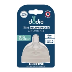Tétine multi-perforée anti-colique en silicone débit 2