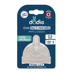 Tétine multi-perforée anti-colique en silicone débit 1
