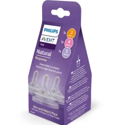 Tétine silicone Natural Response Mix&Match Multi-Size pack 3pcs