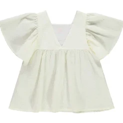 Tunique manches courtes avec plumetis et broderies pour fille