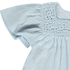 Tunique manches courtes en crochet fantaisie pour bébé fille