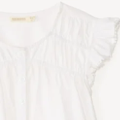Tunique manches courtes en voile fantaisie uni pour fille