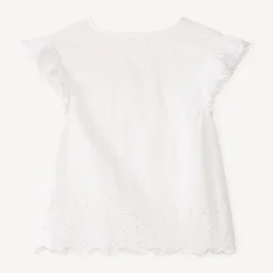 Tunique manches courtes en voile fantaisie uni pour fille