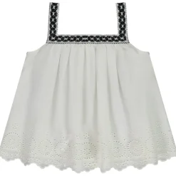 Tunique sans manches avec broderie anglaise pour fille