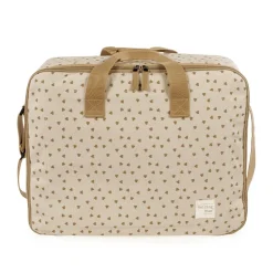 Valise bébé de maternité imprimé cœurs Poppy cannelle