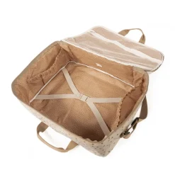 Valise bébé de maternité imprimé cœurs Poppy cannelle