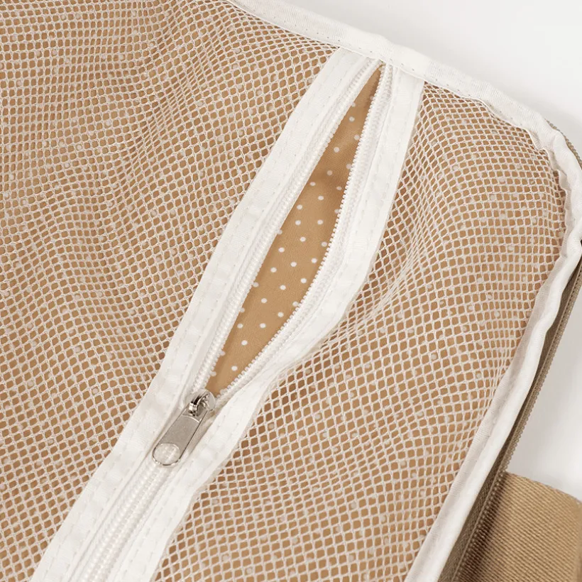 Valise bébé de maternité imprimé cœurs Poppy cannelle