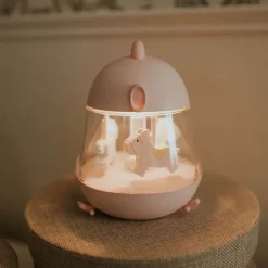 Veilleuse LED musicale Carrousel Rose