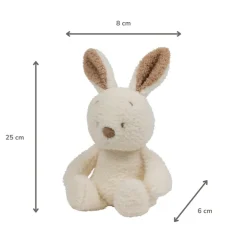 Veilleuse mini Peluche Lapin 25cm Teddy Bouclette Ecru