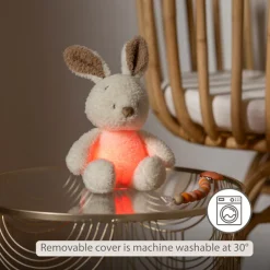 Veilleuse mini Peluche Lapin 25cm Teddy Bouclette Ecru