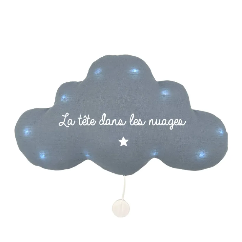 Veilleuse musicale nuage "La tête dans les nuages" - Bleu