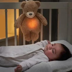 Veilleuse peluche Sleepy - Ours - Teddy Caramel - 19 cm