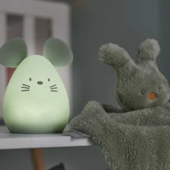 Veilleuse souris en silicone vert