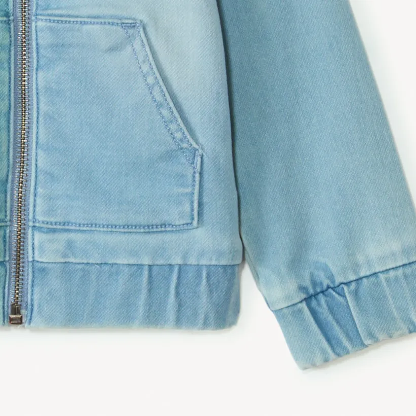 Veste bomber en jean à col côtelé pour bébé garçon