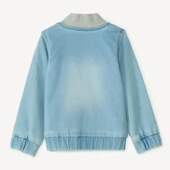 Veste bomber en jean à col côtelé pour bébé garçon