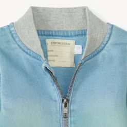 Veste bomber en jean à col côtelé pour bébé garçon