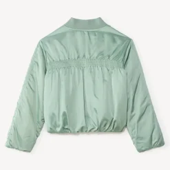 Veste bomber fille en toile avec broderie fleurie