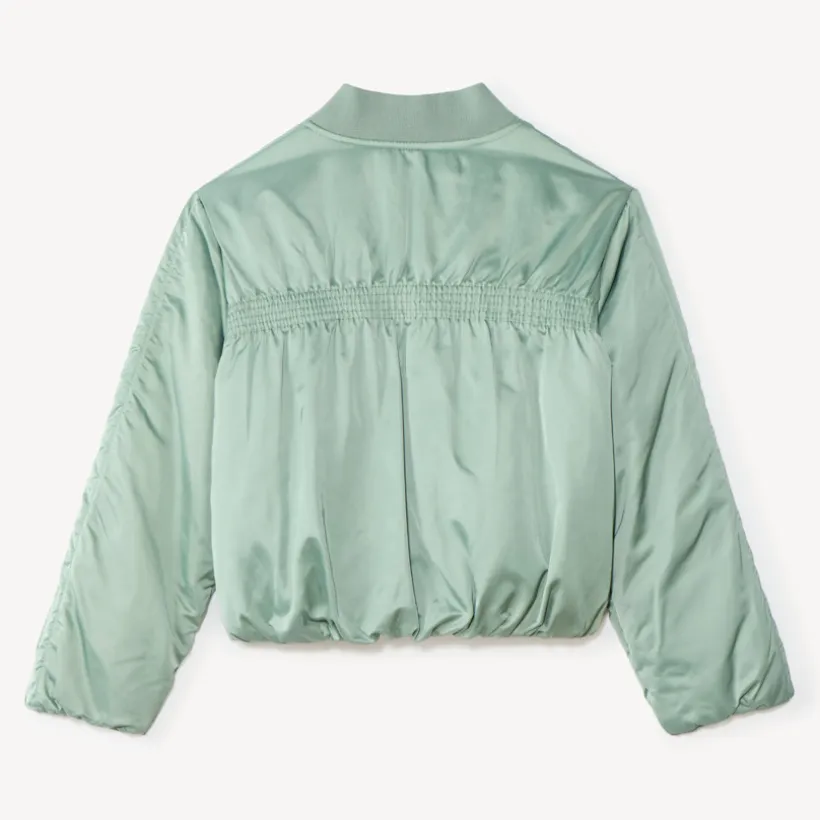 Veste bomber fille en toile avec broderie fleurie