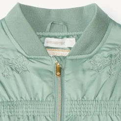 Veste bomber fille en toile avec broderie fleurie