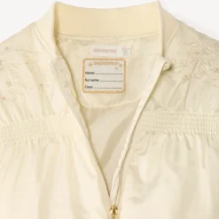 Veste bomber fille en toile avec broderie fleurie