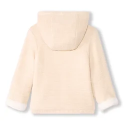 Veste à capuche en tricot avec broderie coeur pour bébé fille
