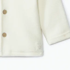 Veste à capuche en tricot uni pour bébé