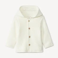 Veste à capuche en tricot uni pour bébé