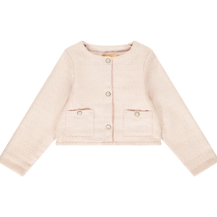 Veste cardigan en jacquard scintillant pour fille