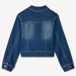 Veste effet jean à poches pour fille