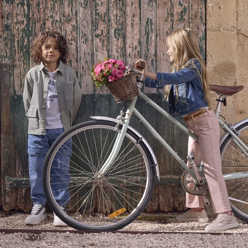 Veste effet jean à poches pour fille