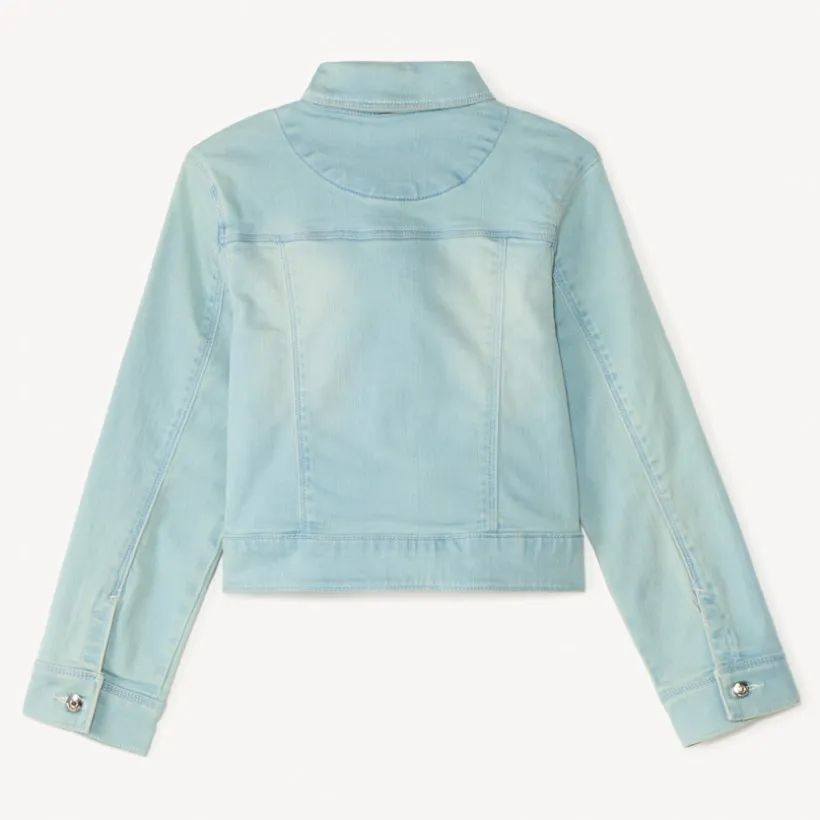 Veste effet jean à poches pour fille