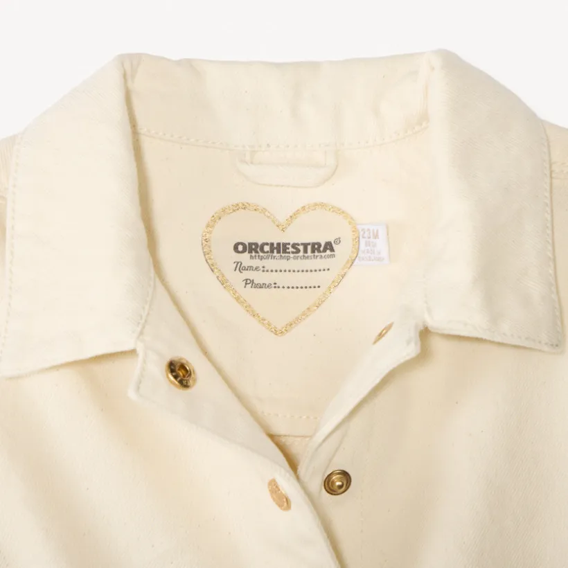 Veste en denim uni avec broderie cœurs pour bébé fille