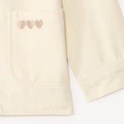 Veste en denim uni avec broderie cœurs pour bébé fille
