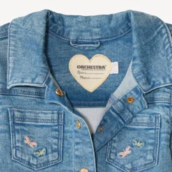 Veste en jean avec broderie pour bébé fille
